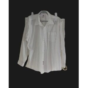 Men's Windridge White Long Sleeve Dress Shirt Neck 18.5